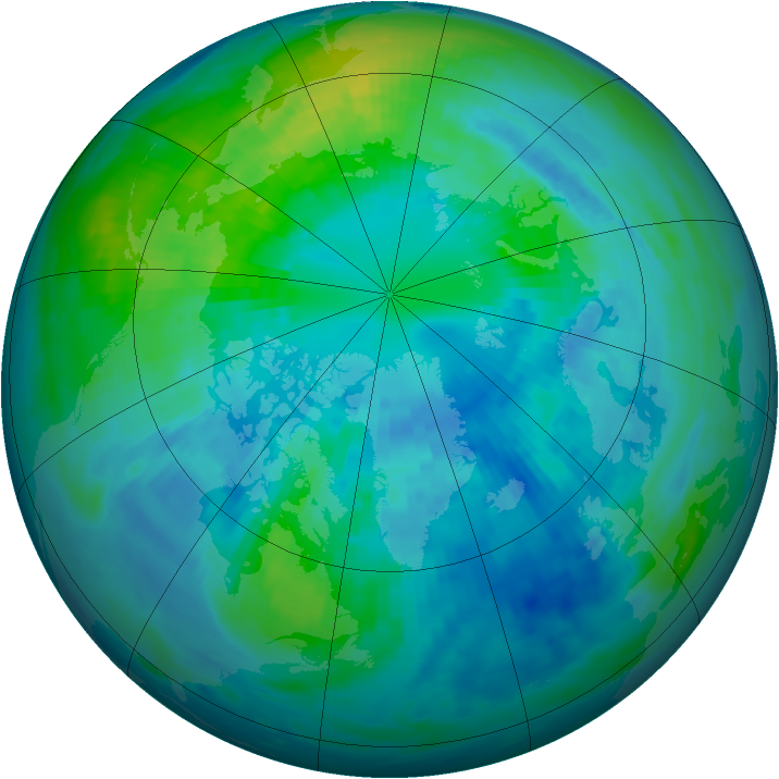 Arctic ozone map for 04 October 1992